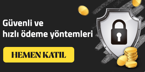Kilit simgeli güvenlik kalkanı ve altın paralarla güvenli ödeme yöntemlerini anlatan tanıtım görseli